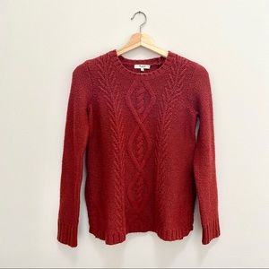 Madewell Firelight Side-Slit Cable Knit Sweater